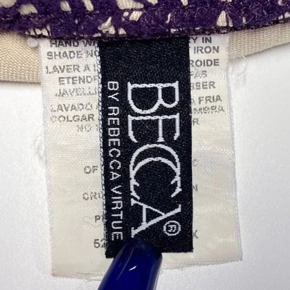 BECCA by Rebecca Virtue Purple Crochet Bikini Swimsuit Set Size‎ M Top L Bottoms
